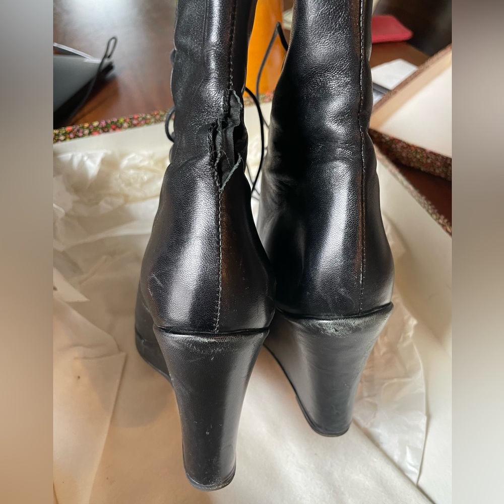 Chloe Sevigny X Opening Ceremony black platform boots SZ 7 - Picture 6 of 9